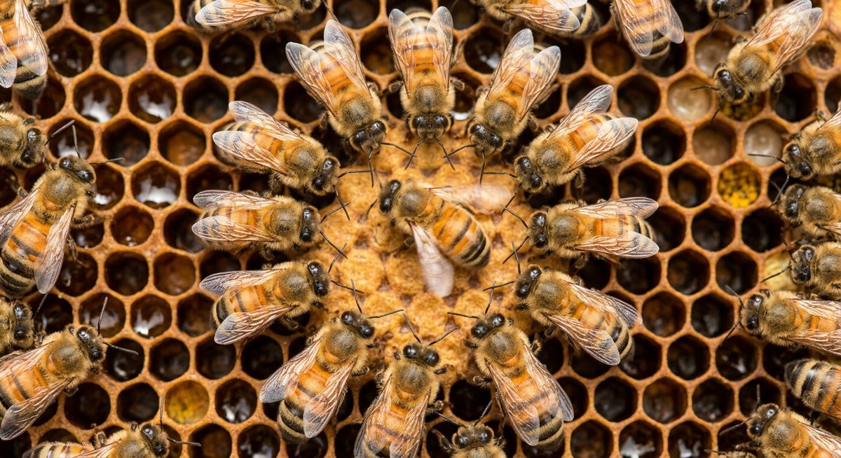 דבורה בריקוד עגול ודבורים עוקבות