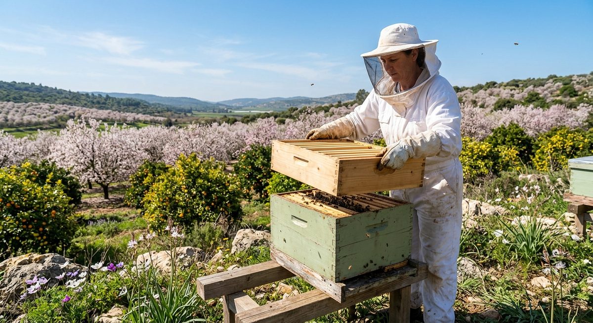 כוורן מוסיף קומה ראשונה לכוורת באביב